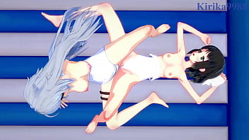 Miku kohinata and laura bodewig lesbian play symphogear & infinite stratos hentai
