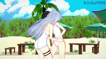 Miku kohinata and laura bodewig lesbian play symphogear & infinite stratos hentai