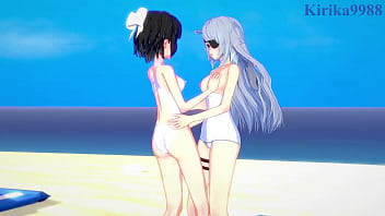 Miku kohinata and laura bodewig lesbian play symphogear & infinite stratos hentai