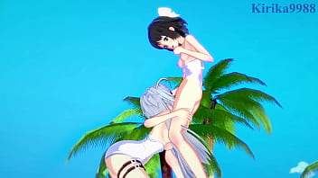 Miku kohinata and laura bodewig lesbian play symphogear & infinite stratos hentai