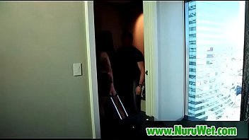 Sexy asian masseuse gives big pleasure sucking cock 27