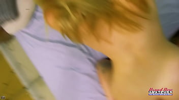 Horny skinny brunette olyssia deepthroats a cock and swallows the cumshot