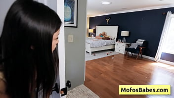 See this petite oriental black haired teenager seducing her big tit blondie friend See this petite oriental black haired teenager seducing her big tit blondie friend