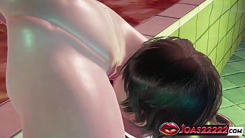 Animation featuring huge boobs girl aqua enjoy boobs massage g spot fingeing with sensual moans and wet cunnilingus orgasm