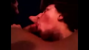 Brunette girlfriend sucks cock