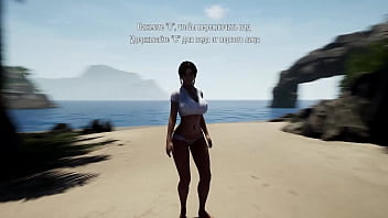 Lara croft was masturbating in her cabin but suddenly a storm started 3d hentai game