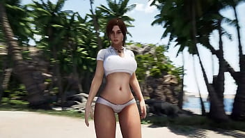 Lara croft was masturbating in her cabin but suddenly a storm started 3d hentai game