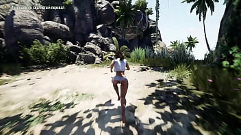 Lara croft was masturbating in her cabin but suddenly a storm started 3d hentai game