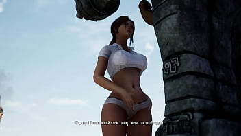 Lara croft was masturbating in her cabin but suddenly a storm started 3d hentai game