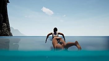 Lara croft was masturbating in her cabin but suddenly a storm started 3d hentai game