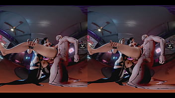 Claire Russel Having Hardcore Double Penetration Lifted Carried In The Air By Meredith Stout And Cyberpunk Dude Latex Tattoo Blonde Bdsm thumbnail