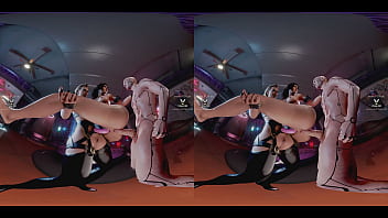 Claire Russel Having Hardcore Double Penetration Lifted Carried In The Air By Meredith Stout And Cyberpunk Dude Latex Tattoo Blonde Bdsm thumbnail