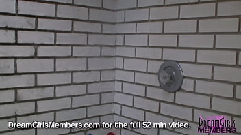 She lets us watch her soap her naked body up