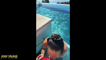 Public bj at infinity pool in costa rica