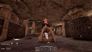Lara croft's pussy needs a workout and she's found a huge rock hard cock for it