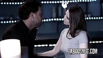 Hot brunette teen agrees to fuck with her boss just to keep her job