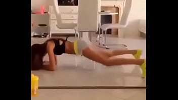 Sexy teen exercising