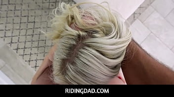 Flirty girl mouth fucked by her green pervert stepfather