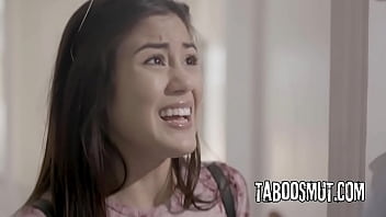 Asian stepdaughter caught wetting herself by stepdad