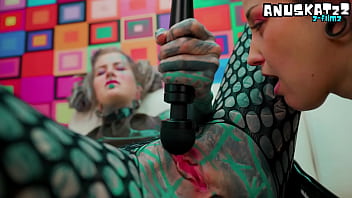 Gothic lesbian latex fist play squirting and gapes