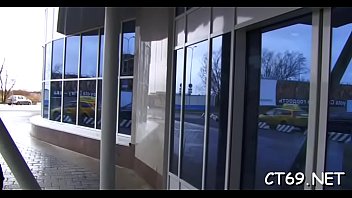 Wet hole of a bitch endures deep penetration by a huge pecker