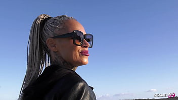 Slim german mature wife with many tattoos talk to no condom cheating fuck at hotel and leg him cum on small ass