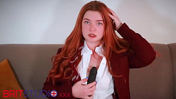 Hot british redhead tells you how to wank your cock