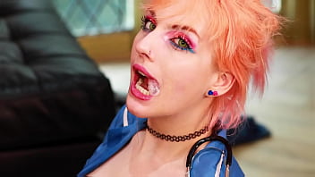 Hot british brunette wanks off and fucks a lucky fan