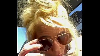 Real hooker sucks cock in public wearing sunglasses then lets the guy nut on her face