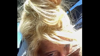 Real hooker sucks cock in public wearing sunglasses then lets the guy nut on her face