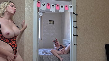 Caught a lesbian twink masturbating – hot pussy play and moans