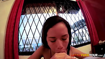 Real amateur latina gets face jizzed on