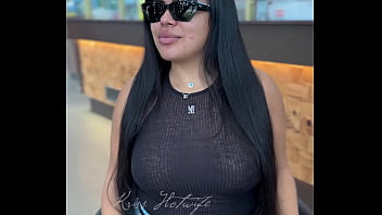 Brazilian married woman with transparent clothes on a date with her male