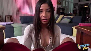 Slim teen licks and slurps big meat