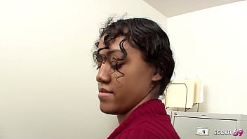 Tiny brown skin latina girl 18 with big natural bouncing boobs at first time casting fuck after gyno exam