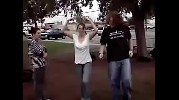 Chick lifts big dude