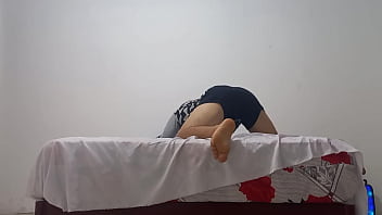 The newbie of the class wants to have sex with an inflated condom