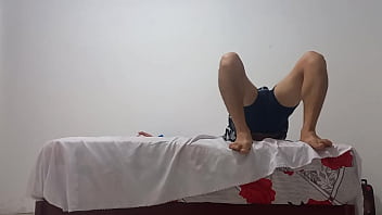 The newbie of the class wants to have sex with an inflated condom