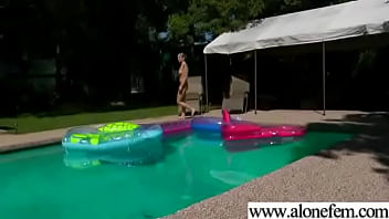 Girl masturbating with sex toys dildos to get orgasm clip 32