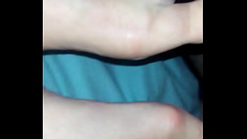 Sleepy footfucked beauty