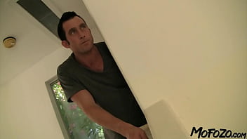 Brunette maid with small tits enjoys the doggystyle position