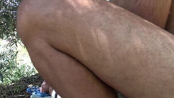 Horny mature amateur wife anal fucking outdoors in french nudist resort