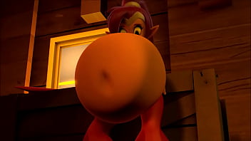 Shantae swallows a monster and dances