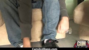 Cum slut introduced to bukkake 24