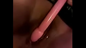 Chubby milf dildos her pussy