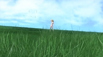 Rin bailando la polka desnuda y tetas grandes