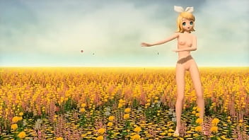 Rin bailando la polka desnuda y tetas grandes