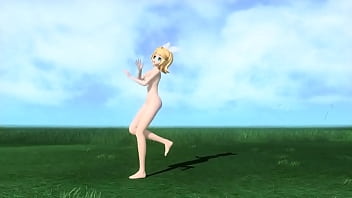 Rin bailando la polka desnuda y tetas grandes