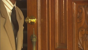 Audrey gets anally fucked while sucking a big dildo then she's fed cum