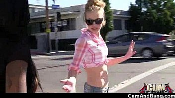 Nasty black girl grouped and facialed 7